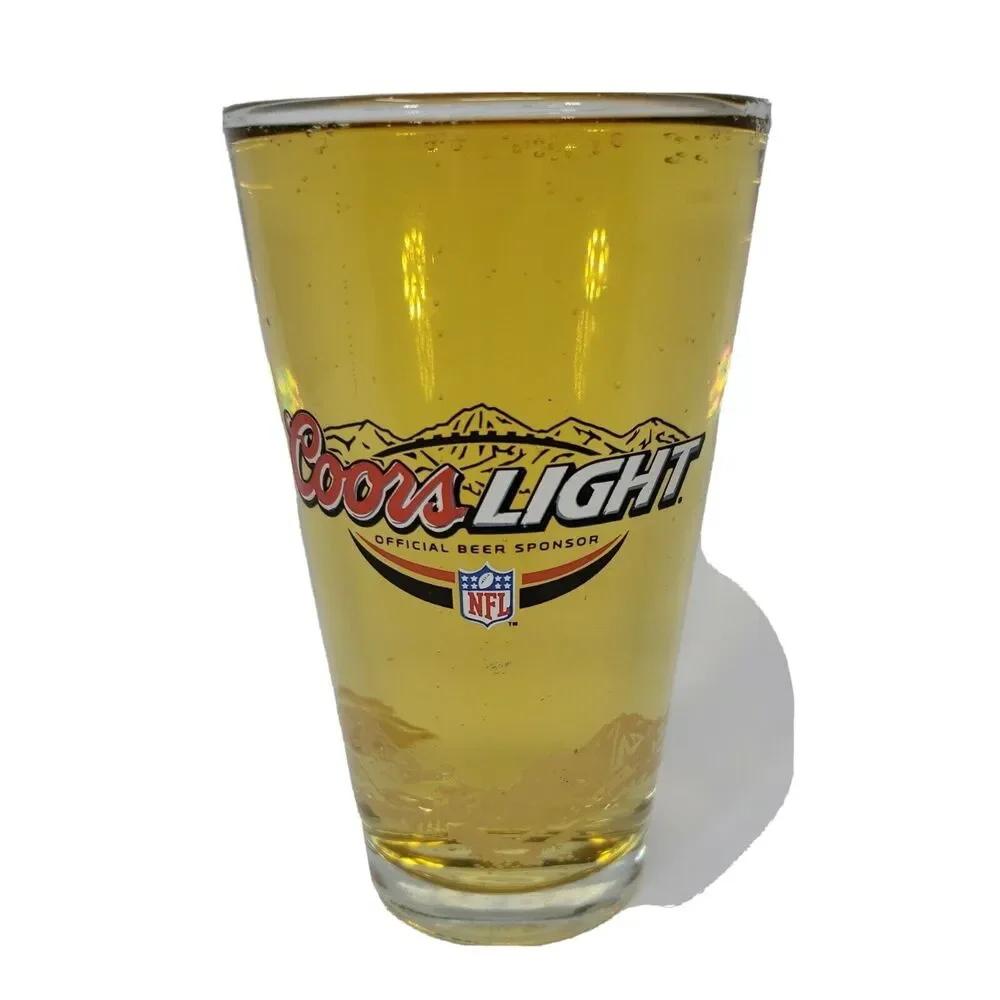 Coors Light NFL Official Beer Sponsor Pint Glass Vintage Rocky Mountains 16 oz